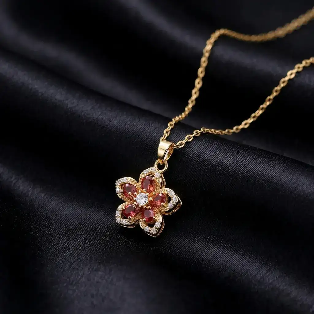 Premium floral red-stone design